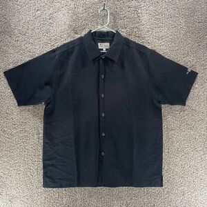 Del Sol Shirt Mens Large Black Short Sleeve Button Up Rio Havana‎ The Executive